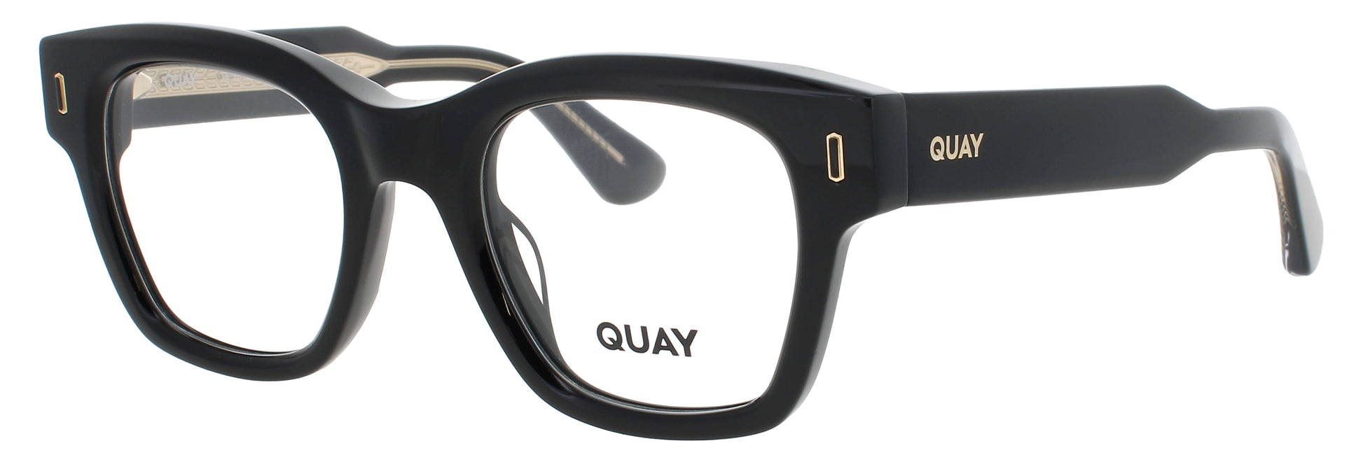 QUAY NOTE TO SELF RX Frame SHINY BLACK / GOLD Lens DEMO