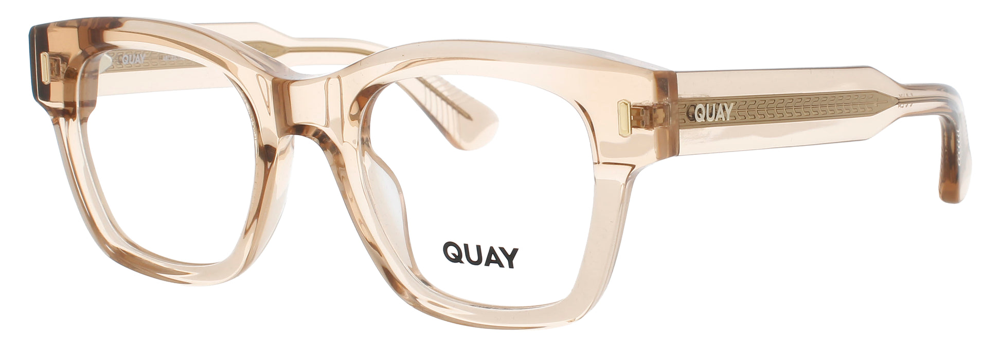 QUAY NOTE TO SELF RX Frame CRYSTAL NUDE / GOLD Lens DEMO