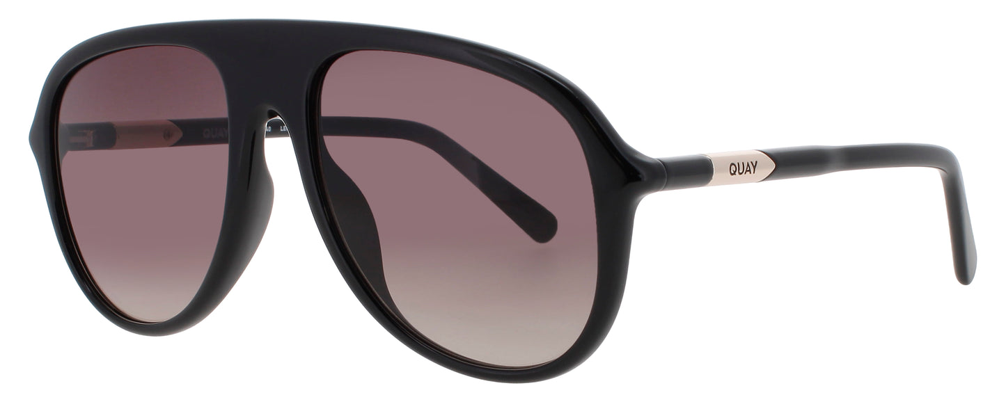QUAY CHART TOPPER Frame BLACK Lens SMOKE/TRANSPARENT