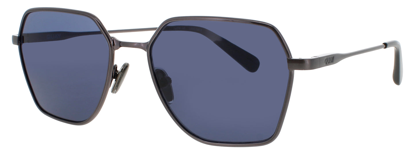QUAY WORLD TOUR Frame BRUSHED GUNMETAL Lens NAVY TINT
