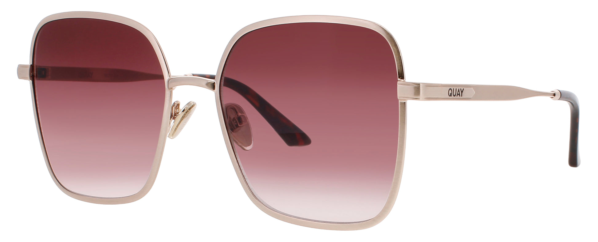 QUAY 5TH AVE Frame BRIGHT GOLD Lens PALE PINK
