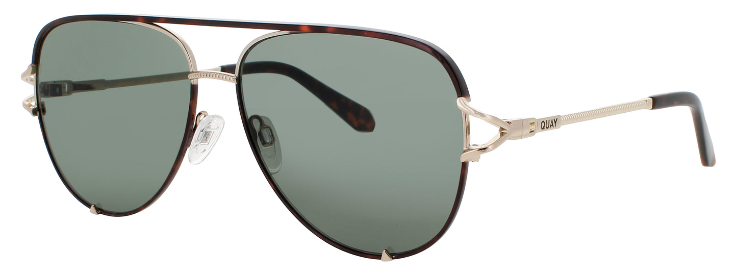 QUAY HIGH KEY TWIST Frame DARK TORTOISE / GOLD Lens GREEN TINT
