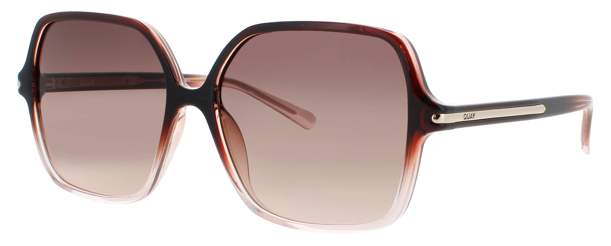 QUAY PRESS TOUR Frame BROWN / PINK GRADIENT Lens DARK BROWN TO HONEY GRADIENT