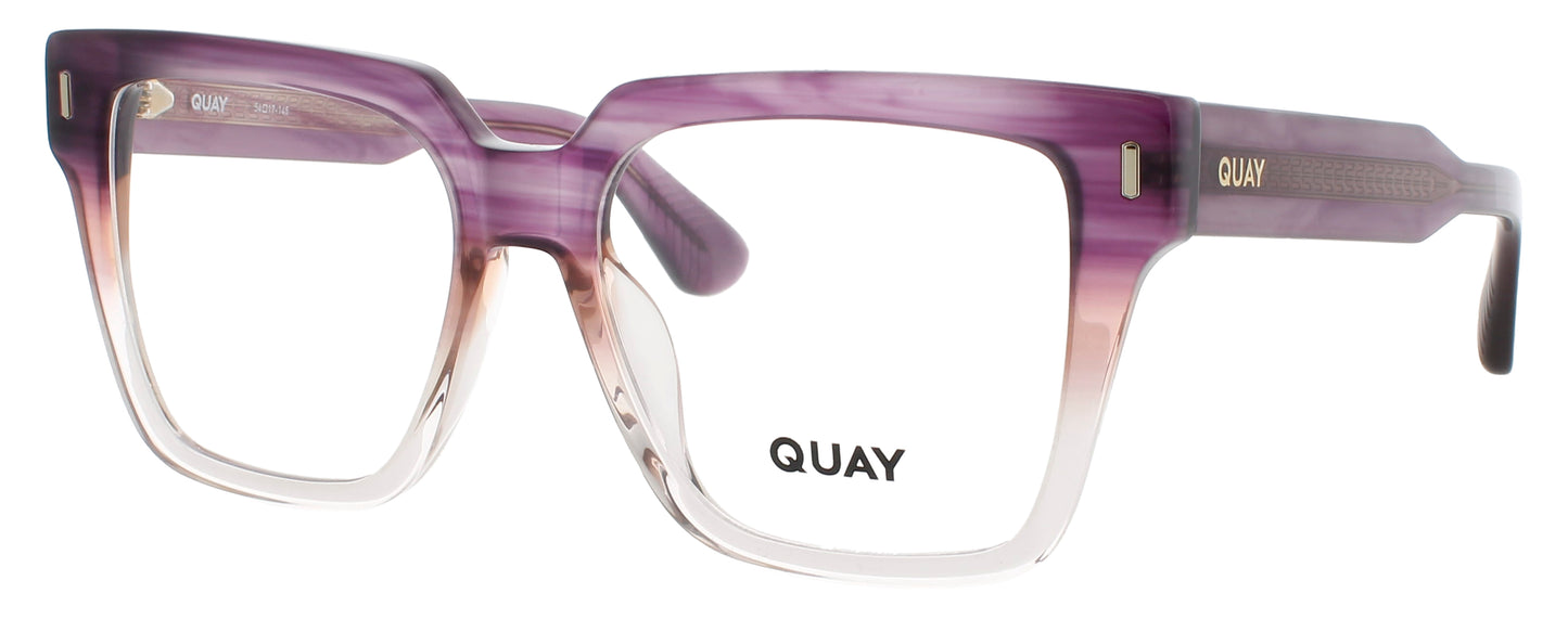 QUAY BOLD TYPE RX Frame PLUM GREY Lens DEMO