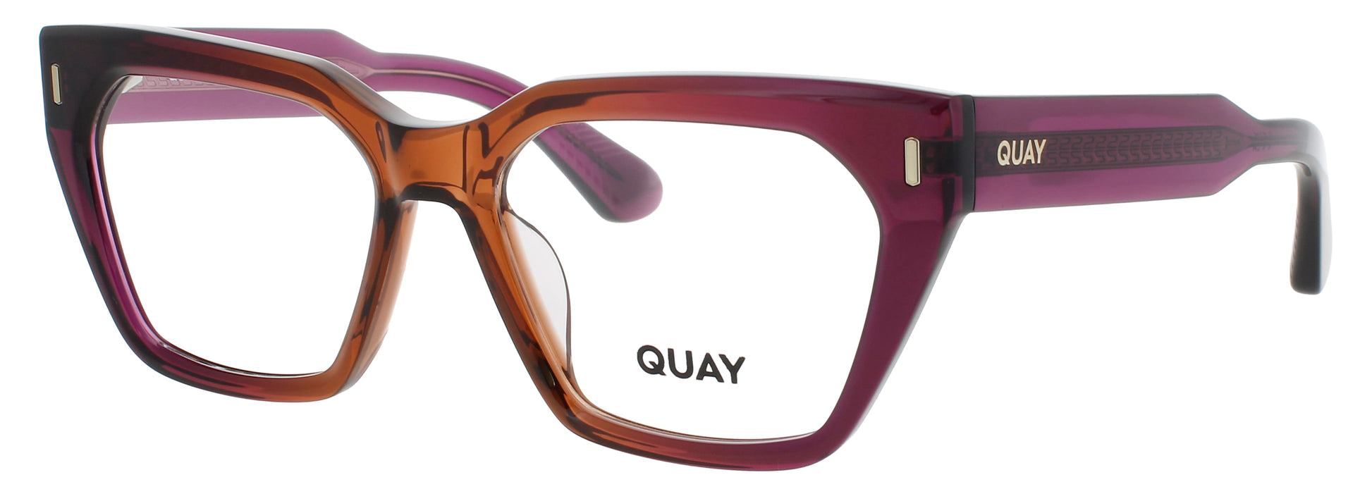 QUAY TRES CHIC RX Frame BROWN PLUM Lens DEMO