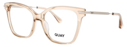 QUAY TELL ALL RX Frame CRYSTAL NUDE / GOLD Lens DEMO