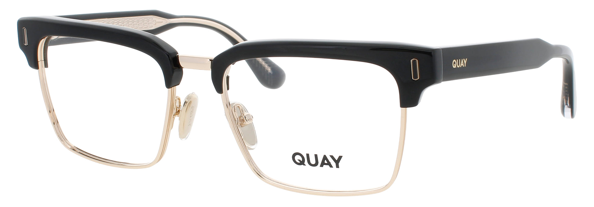 QUAY HEADQUARTERS RX Frame SHINY BLACK / GOLD Lens DEMO
