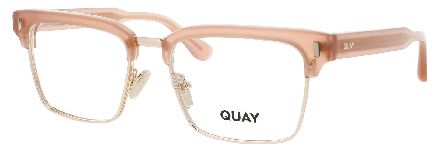 QUAY HEADQUARTERS RX Frame CRYSTAL PEACH / GOLD Lens DEMO