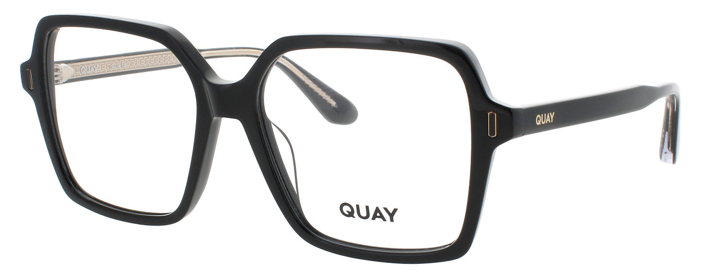 QUAY BOSS MODE RX Frame SHINY BLACK / GOLD Lens DEMO