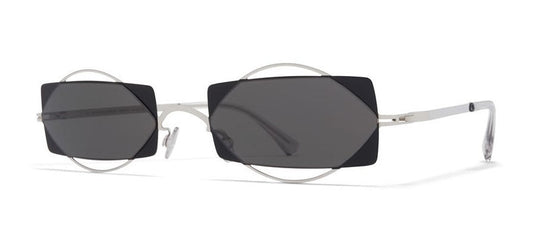 MYKITA CHARLOTTE Frame SHINY SILVER JET BLACK Lens DARK GREY