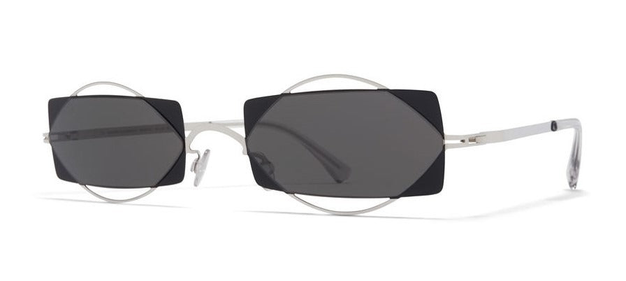 MYKITA CHARLOTTE Frame SHINY SILVER JET BLACK Lens DARK GREY