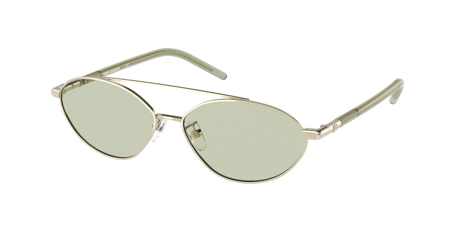 TORY BURCH 6088 Frame Shiny Light Gold Lens Solid Mint Green