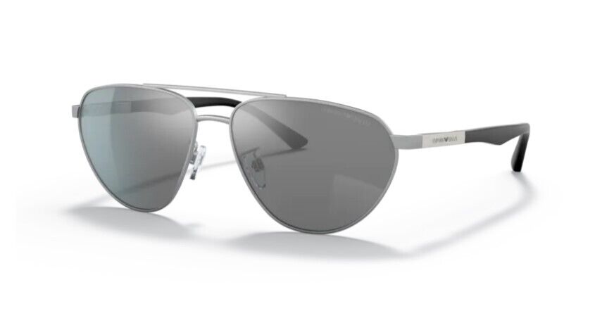 EMPORIO ARMANI 2125 Frame Matte Silver Lens Grey Mirror Silver